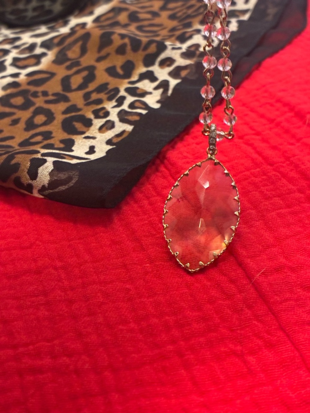 Breakfast at Tiffany’s Bundle: Vintage Leopard Scarf, Gold Necklace, Blk Shades - Picture 8 of 13